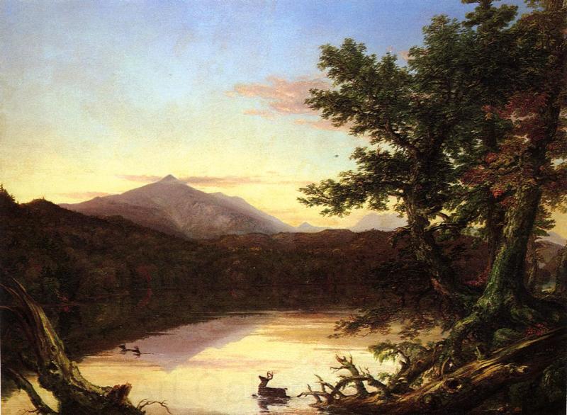Thomas Cole Schroon Lake Norge oil painting art
